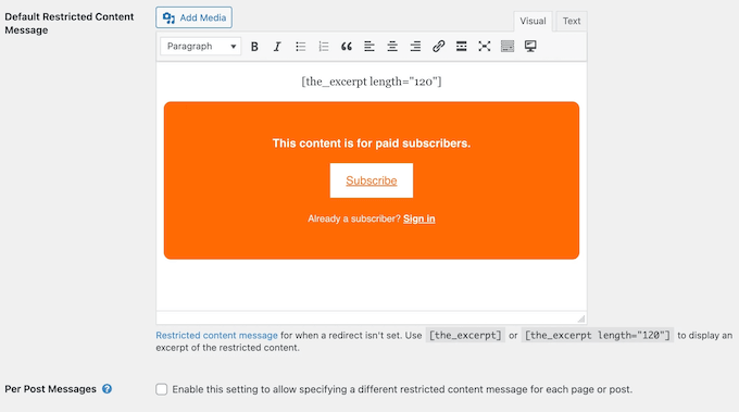 Hur man visar ett begränsat meddelande för utloggade användare