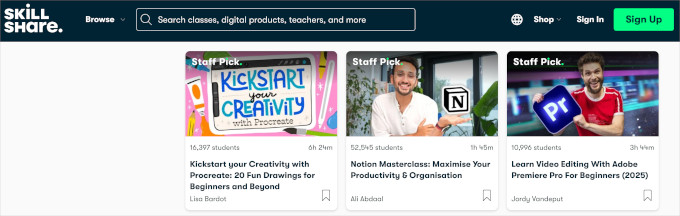 Seleções da equipe Skillshare