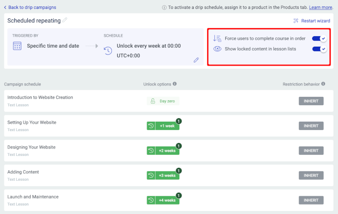 thriveapprentice-courses-drip-schedulerules