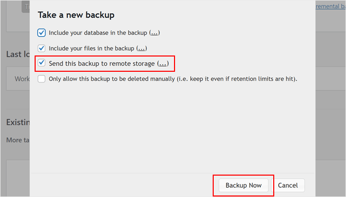 UpdraftPlus-Backup an Amazon S3 senden UpdraftPlus-Backup an Amazon S3 senden