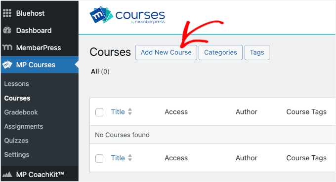 Add new courses in MP Courses Add new courses in MP Courses