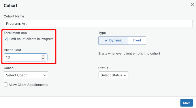 Adding client limit Adding client limit