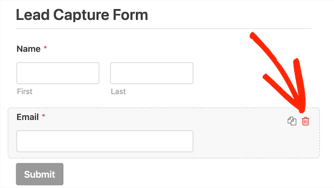 How to delete fields from a ready-made form design How to delete fields from a ready-made form design