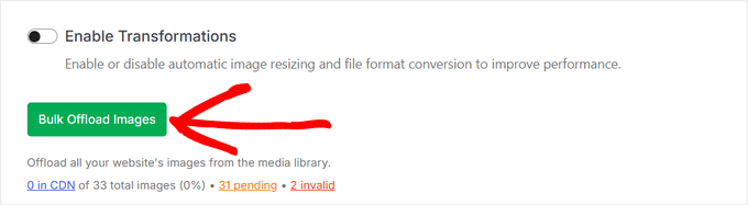Click the 'Bulk Offload Images' button
