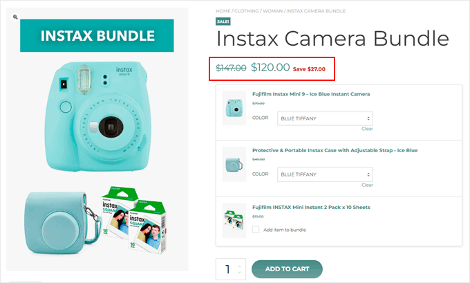 Cum arată suma economisită pe frontend, activată cu pluginul YITH Cum arată suma economisită pe frontend, activată cu pluginul YITH
