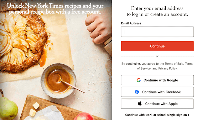 新聞ウェブサイトにおけるゲートコンテンツの例