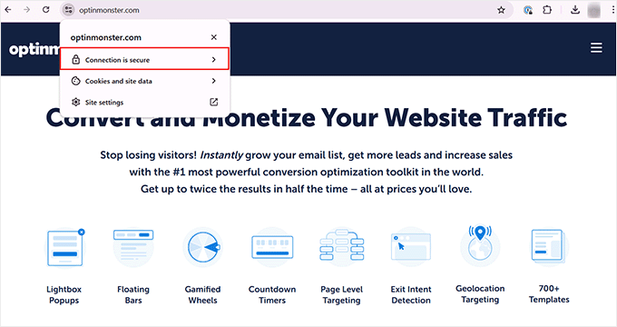 OptinMonster'da SSL sertifikası