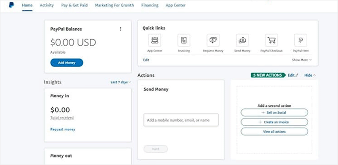 Visa insikter i PayPal