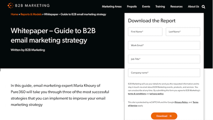 ホワイトペーパーを使用したリード収集