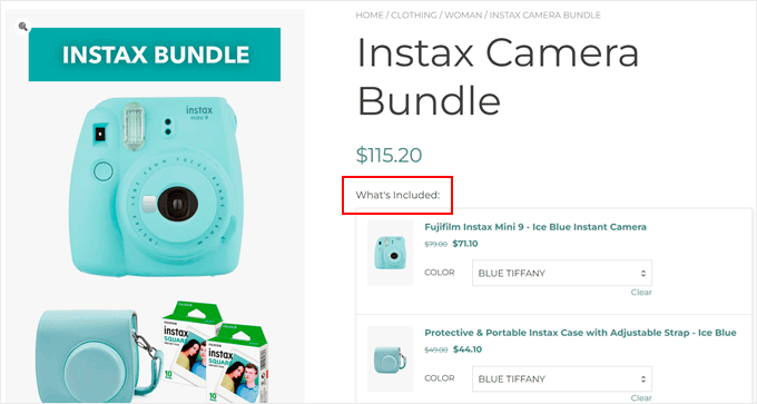 Exemplu de titlu de pachet de produse YITH Exemplu de titlu de pachet de produse YITH