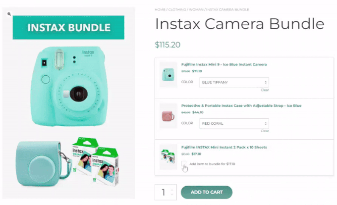 Exemplu de discount per articol într-un pachet de produse cu pluginul YITH Exemplu de discount per articol într-un pachet de produse cu pluginul YITH