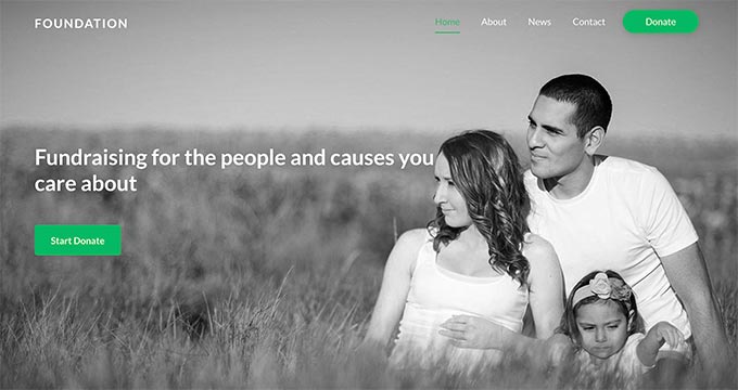 Ein Beispiel für ein WordPress-Charity-Theme Ein Beispiel für ein WordPress-Charity-Theme