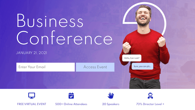 Un ejemplo de un sitio web de una sola página Un ejemplo de un sitio web de una sola página
