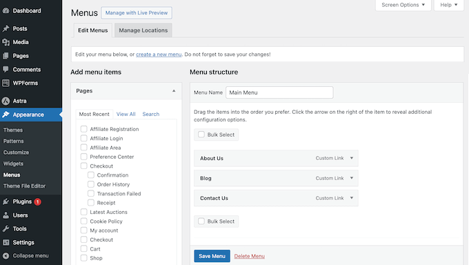 Hinzufügen eines Menüs zu Ihrer gemeinnützigen Website Hinzufügen eines Menüs zu Ihrer gemeinnützigen Website