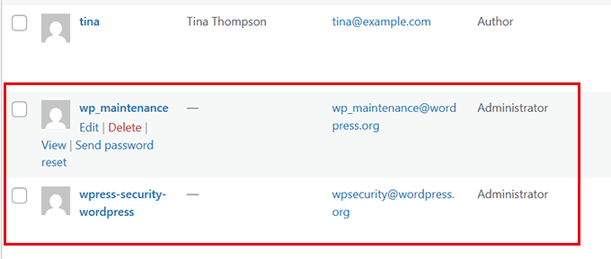 Delete suspicious accounts Delete suspicious accounts