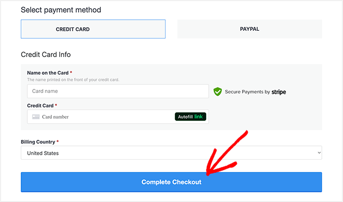 UserFeedback checkout and pay