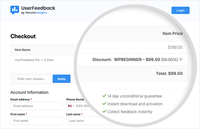 UserFeedback coupon code