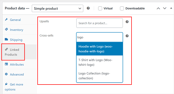 Configuring the Linked Product settings in WooCommerce Configuring the Linked Product settings in WooCommerce