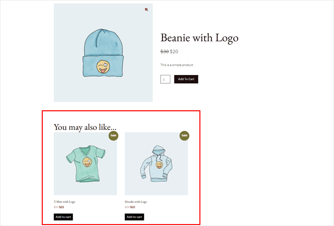 WooCommerce's You may also like section WooCommerce's You may also like section