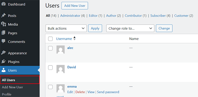 View all users View all users