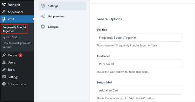 YITH Frequently Bought Together settings YITH Frequently Bought Together settings