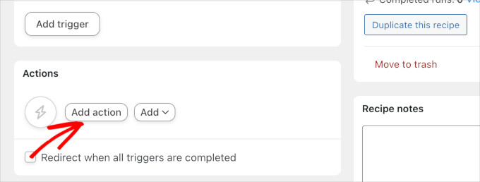 Add action in Uncanny Automator Add action in Uncanny Automator