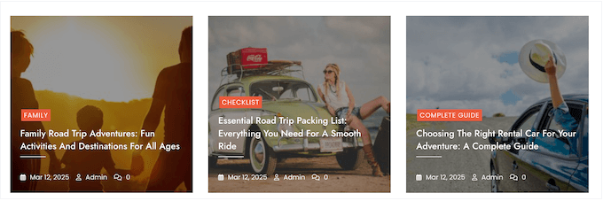 自動車関連のWordPressブログの例