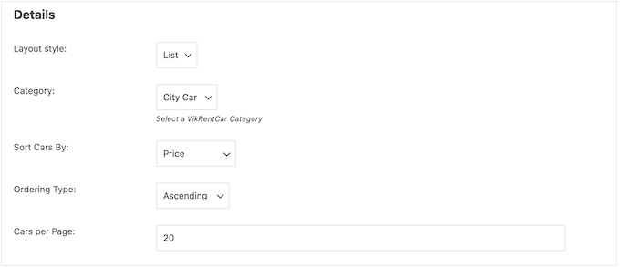 WordPressでレンタカーのフリートを表示する方法