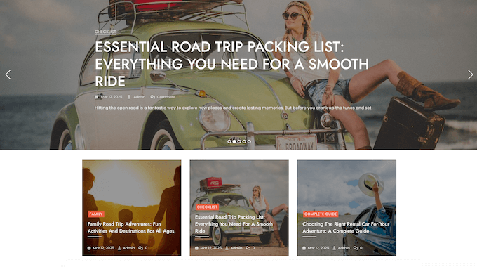 レンタカーWordPressブログの例