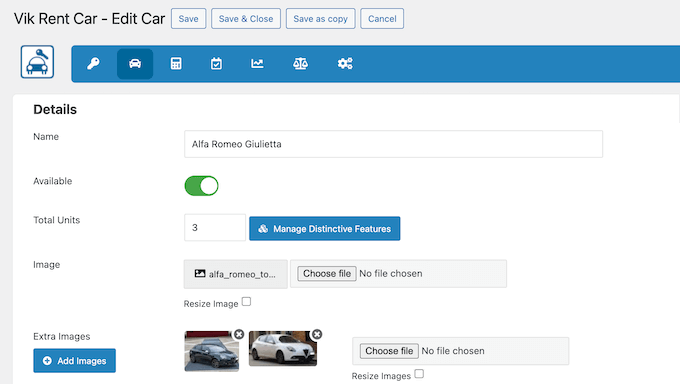 車両フリート全体を登録する