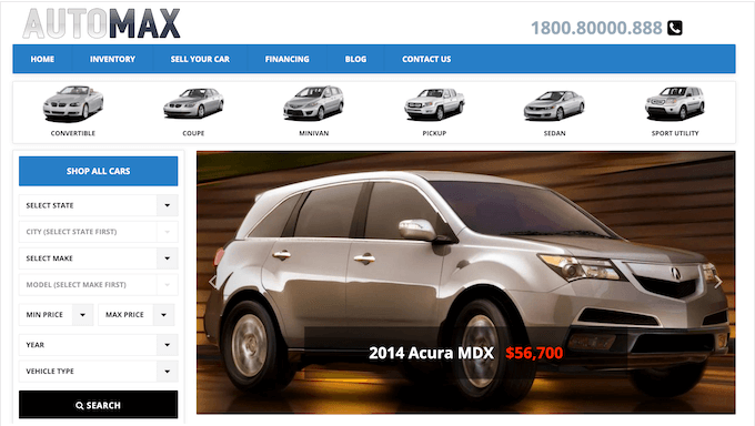 コードが適切に記述されたWordPressの自動車テーマ