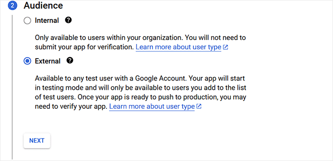Wybierz odbiorców dla swojego logowania OAuth