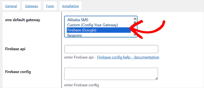 Choose an SMS gateway Choose an SMS gateway