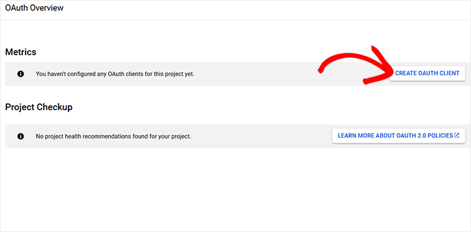 Kliknij przycisk Utwórz klienta OAuth