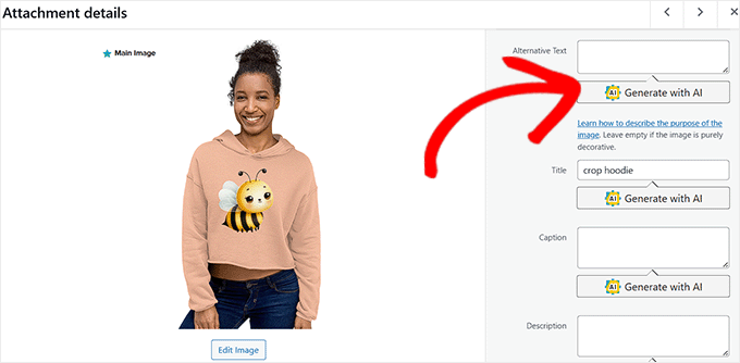 Click the Generate with AI button Click the Generate with AI button
