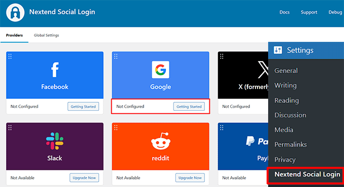Kliknij przycisk Rozpocznij dla Google