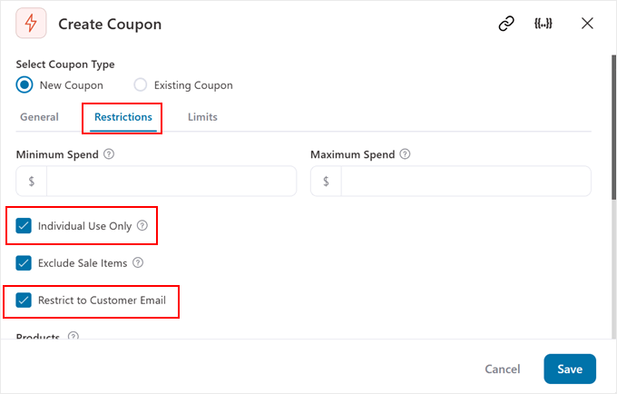 Adding restrictions to the FunnelKit coupon
