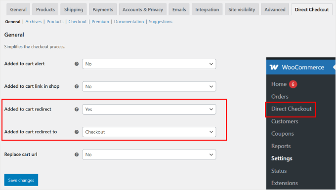 Konfigurera Direct Checkout-pluginens allmänna inställningar