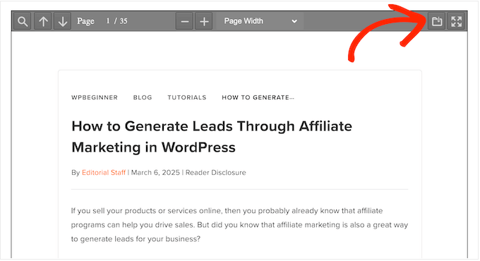 Comment permettre aux visiteurs de télécharger vos ebooks, menus, manuels de formation et autres documents PDF intégrés