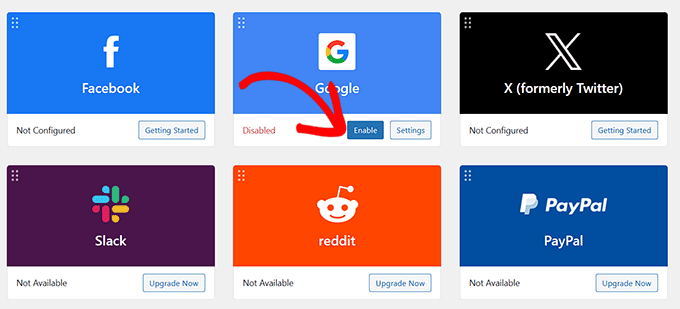 Włącz logowanie Google OAuth