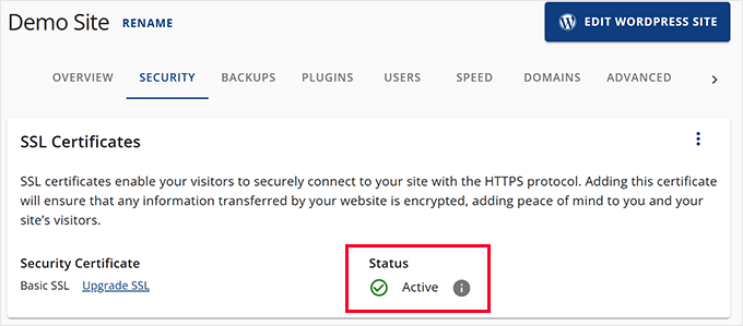 SSL certificate enabled for your website SSL certificate enabled for your website
