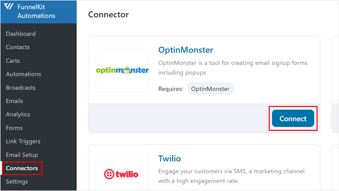 Connecting FunnelKit with OptinMonster