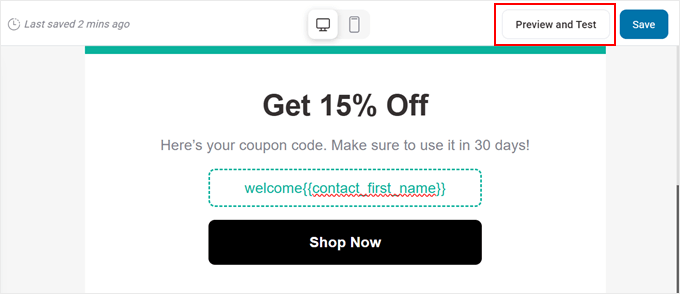 Previewing and testing a FunnelKit email