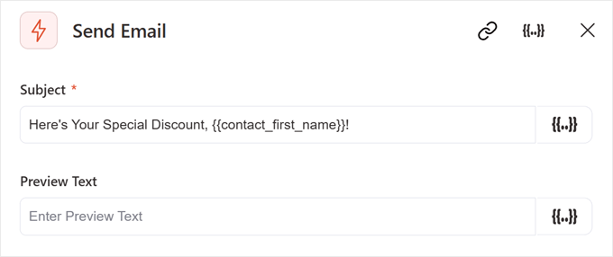 Writing the subject line for the automated FunnelKit email
