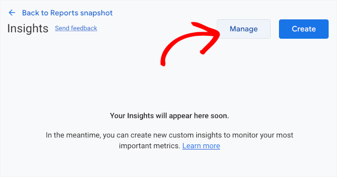 The Manage button The Manage button