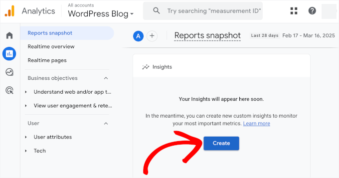 Creating custom GA Insights Creating custom GA Insights