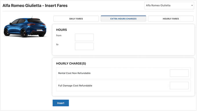 車のウェブサイトに時間ごとの料金を追加する方法