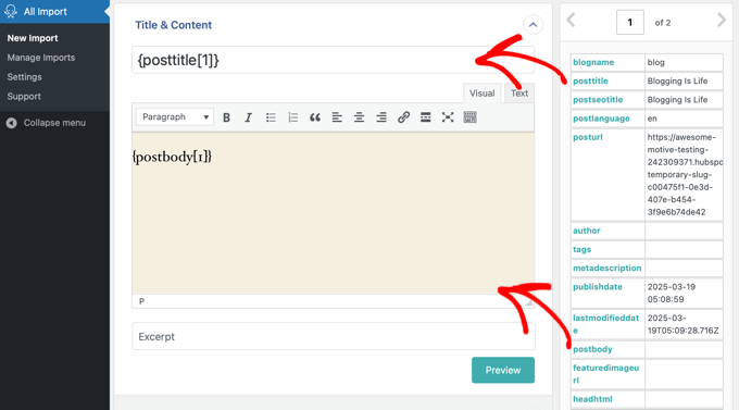 Importing Posts Into WordPress