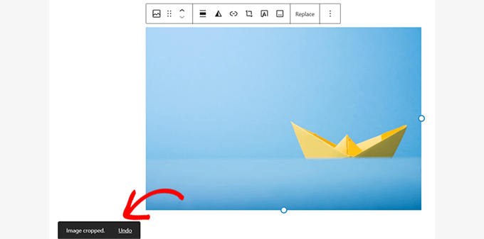 画像が編集されたときの成功通知
