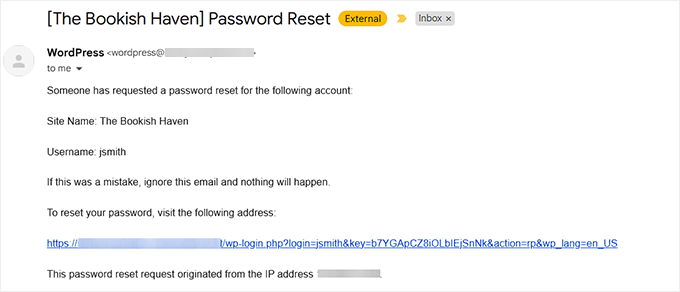 Reset password via email